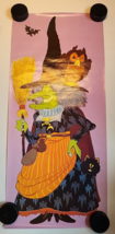 Vintage Halloween Decorative Poster - Current Inc Colorado Springs - Witch &amp; Owl - £26.90 GBP
