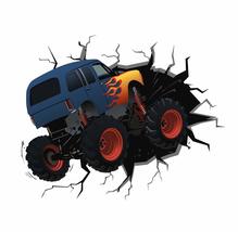 Colored Monster Truck Wall Decal Off Road - Wall Sticker Hole in The Wall for Th - £17.01 GBP+