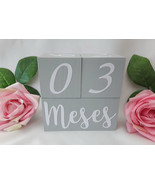 Spanish Milestone Wood Blocks, Spanish Wood Blocks,Painted Blocks.Nurser... - $25.99
