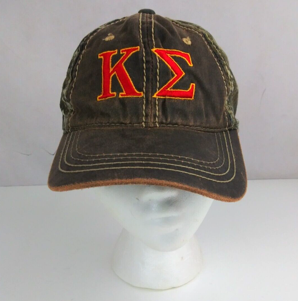 Brown With Camo Back Distressed Embroidered Adjustable Baseball Cap - $14.84