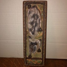 2002 Signed Marsha McCarthy Curiosity Kitty Cat Wall Plaque-Cast Art-9&quot; ... - £14.91 GBP