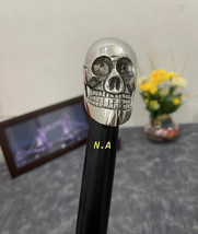 Chrome Finish Skull Head Walking Cane Victorian Style Walking Stick Best... - £39.84 GBP