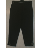 NEW WOMEN&#39;S Quacker Factory BLACK KNIT PULL ON CAPRI W/ POCKETS  SIZE XXS - €21,87 EUR