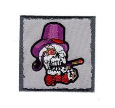 Skull Top Hat Bow Tie Embroidered Iron on Sew on Patch (3.0 inch-MTB1) - £5.58 GBP