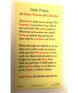 Saint Mother Teresa of Calcutta Laminated Prayer Card, New - £2.33 GBP
