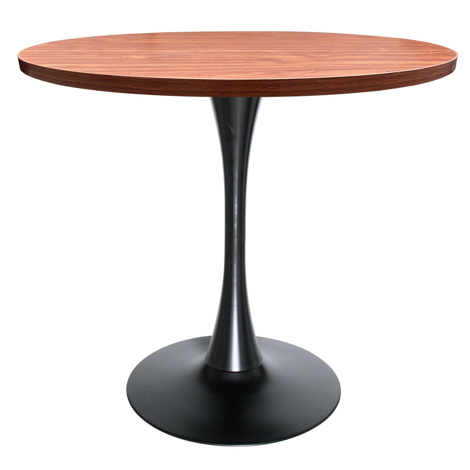 LeisureMod Bristol 36" Round Dining Table, Modern MDF Top & Black Iron Pedestal  Item image 4