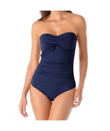 NWT ANNE COLE Live In Color Twist Front Shirred One Piece Swimsuit Size ... - $72.97 CAD