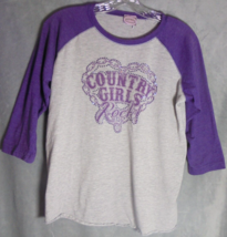 Cow Girl Hardware Country Girls Rock Womens M L Gray Purple Rock T Shirt... - £5.82 GBP