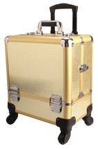 TZ Case AB-111T GGS Wheeled Beauty Spinner Makeup Case Organizer  Gold Stripe - £145.63 GBP