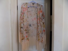 Rogue Floral/Birds Fringe Kimono Size 1X - £11.35 GBP