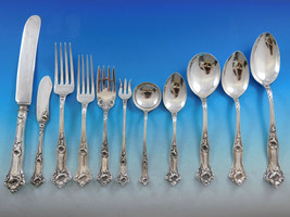 Morning Glory by Alvin Sterling Silver Flatware Set for 12 Service 100 pc Dinner - £6,649.73 GBP