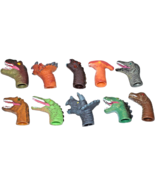 Set Of 10 Realistic Vinyl Dinosaur Head Finger Puppets - $15.00