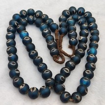 Unique Vintage Venetian Style eyes Blue Glass Beads Long Strand - £53.61 GBP