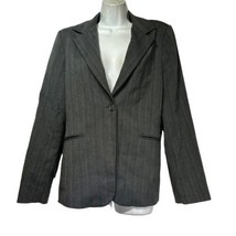 CAbi Gray Pin Stripe Womens Suit Size 10 Blazer Pants Size 6 Career Workwear Set - £31.00 GBP