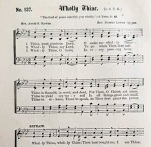 1883 Gospel Hymn Wholly Thine Sheet Music Victorian Religious Church ADB... - $19.99