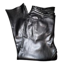 NWT Good American Faux Leather Good Icon Pants in Black Women Plus Size 24 - $34.80