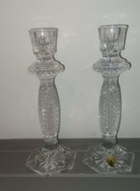 Waterford Crystal 10&quot; Tara Candlesticks Set of 2 Pair Candle Holders - £118.62 GBP