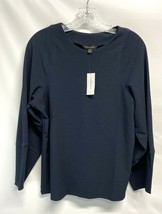 Banana Republic Career Preppy Casual Navy Blue Knit Top Blouse Long Sleeve NEW S - £18.84 GBP
