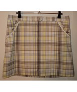 IZOD Beige/Yellow/Purple Plaid COOL FX Microfiber Stretch GOLF Skort/Sho... - $14.60