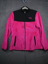 Women’s Size Small Fila Sport Fleece  Zip Jacket Black Hot Pink - $7.69