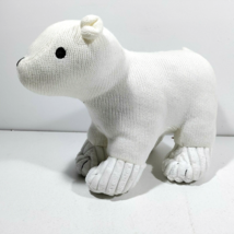 Polar Bear Plush Knitted Stuffed Animal 8&quot; Tall White Toy - $17.82
