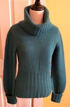 UNITED COLORS OF BENETTON Marine Teal Green Wool Blend Cowl Neck Sweater... - £15.31 GBP