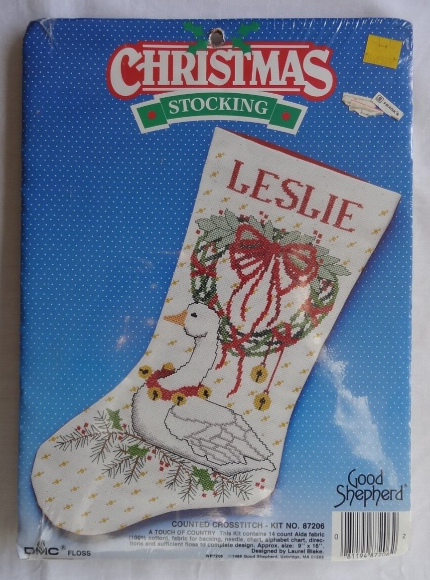 Vintage Good Shepherd Counted Cross Stitch 1988 Touch of Country Goose Stocking - £7.82 GBP