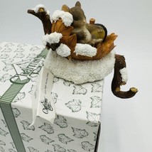 Charming Tails Fitz and Floyd Figurine Silent Night Stocking Holder 93/454 - £36.03 GBP