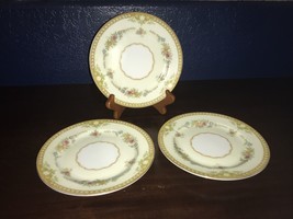 Lot Of 3 Royal Derby, Bread Plate, 6.25”W, Floral, Gold Trim, Made In Japan - £11.22 GBP