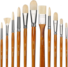 Fuumuui Oil Paint Brushes, 11Pcs Professional 100% Natural Chungking Hog Bristle - £31.00 GBP