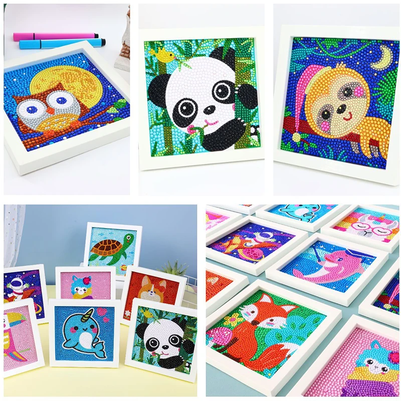 Kids Mosaic Gem Stickers 5D Diamond Painting Stickers Kits Creative Arts Crafts - £6.93 GBP+