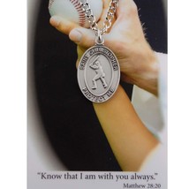 St. Christopher Baseball Medal Necklace with a Laminated Prayer Card - £11.85 GBP