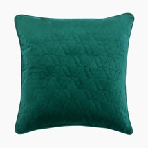 16 x 16 inch Geometric &amp; Quilted Teal Blue Velvet Cushion Cover, Diamond Teal - £28.52 GBP+