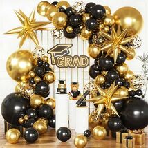 Black and Gold Balloons Arch Kit with Black Gold Confetti Balloons for 2026 - $28.18
