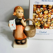 Goebel Hummel Figurine Girl with Letter Meditation Mailing Basket German Decor - £21.23 GBP
