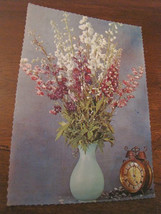 1970 1970 Postcard Flower Vase with Alarm Clock Alarm Saemec S 639 -
sho... - $13.04