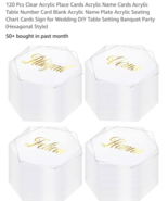 120 Pcs Clear Acrylic Place Cards Acrylic Name Cards Acrylic Table Numbe... - €10,21 EUR