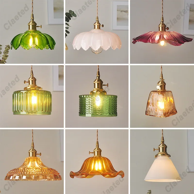IWHD Modern Copper Glass LED Pendant Lamp Switch Living Room Bedroom Gre... - $58.56+