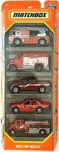 Matchbox MBX Fire Rescue 5 Pack, 1:64 Scale Vehicles - £19.17 GBP