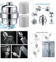 Luxury 15 Stage Shower Filter with Vitamin C for Hard Water - Remove Chlorine  - £8.37 GBP+