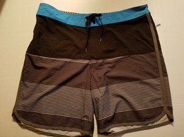 Joe Boxer  Mens Swim Trunks Size  36 0r  38  NWT GrayBlue Stripe - £15.97 GBP