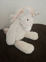 Mary Meyer Putty Cream Unicorn Plush Stuffed Animal Ivory White Pink 14&quot; - £7.38 GBP