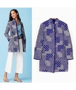 J. McLaughlin Walden Coat Navy Patchwork Jacquard Fringe SZ S NEW $298 - $5,266.57 MXN