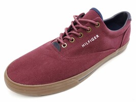 Tommy Hilfiger Canvas Sneakers Casual Shoes Men&#39;s Size 13 Burgundy Red - $24.47