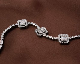 Simulated 8.36 CT Baguette Cut Diamond Lovely Bracelet 925 Silver Gold Plated - £163.47 GBP