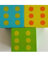 Chunky Wood Dice Blocks Lot of 3 Multicolor 1.5&quot; Cubes Toys Building Mat... - $19.99
