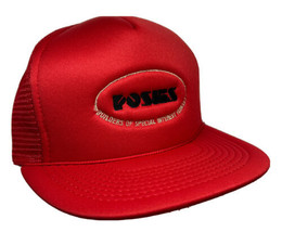 Vintage Posies Hat Cap Snap Back Red Mesh Hot Rod Special Interest Vehicles Logo - £15.81 GBP