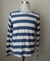 Lions by English Laundry Men Size S Long Sleeve V-Neck Striped Tee Shirt Cotton  - £23.22 GBP