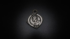 Antique Silver Christian Religious Jesus Charm Medal - £18.68 GBP