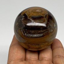 227g,2.1&quot; (52mm),Natural Tiger&#39;s Eye Sphere Crystal Ball Polished Reiki,B24996 - £22.06 GBP